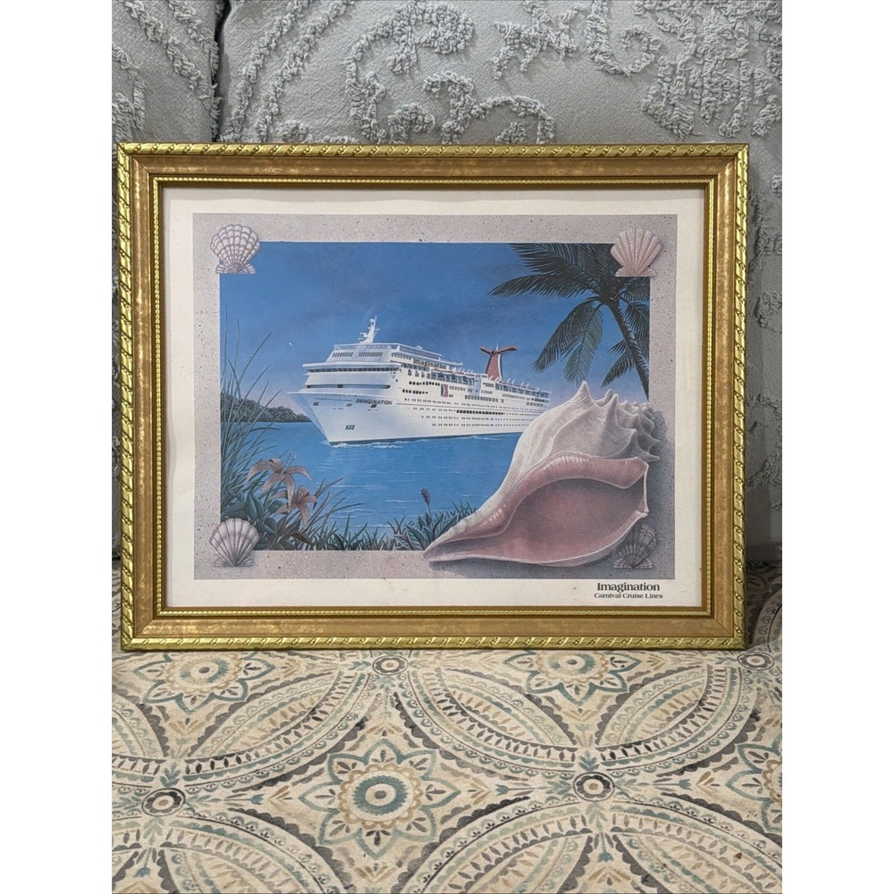 Set‎ Vintage Retired Carnival Cruise  Fantasy & Imagination Print & Framed Art